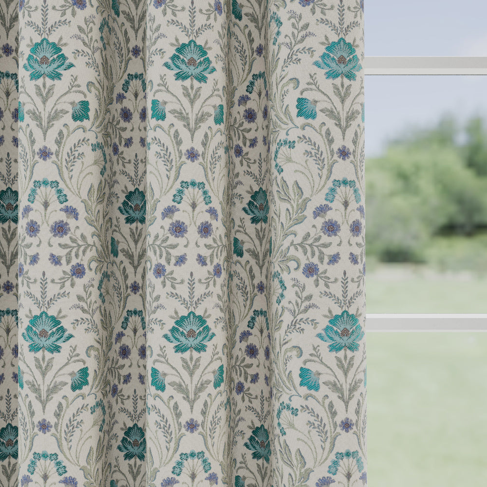 Cotswold Pencil Pleat Curtains Blue Tones