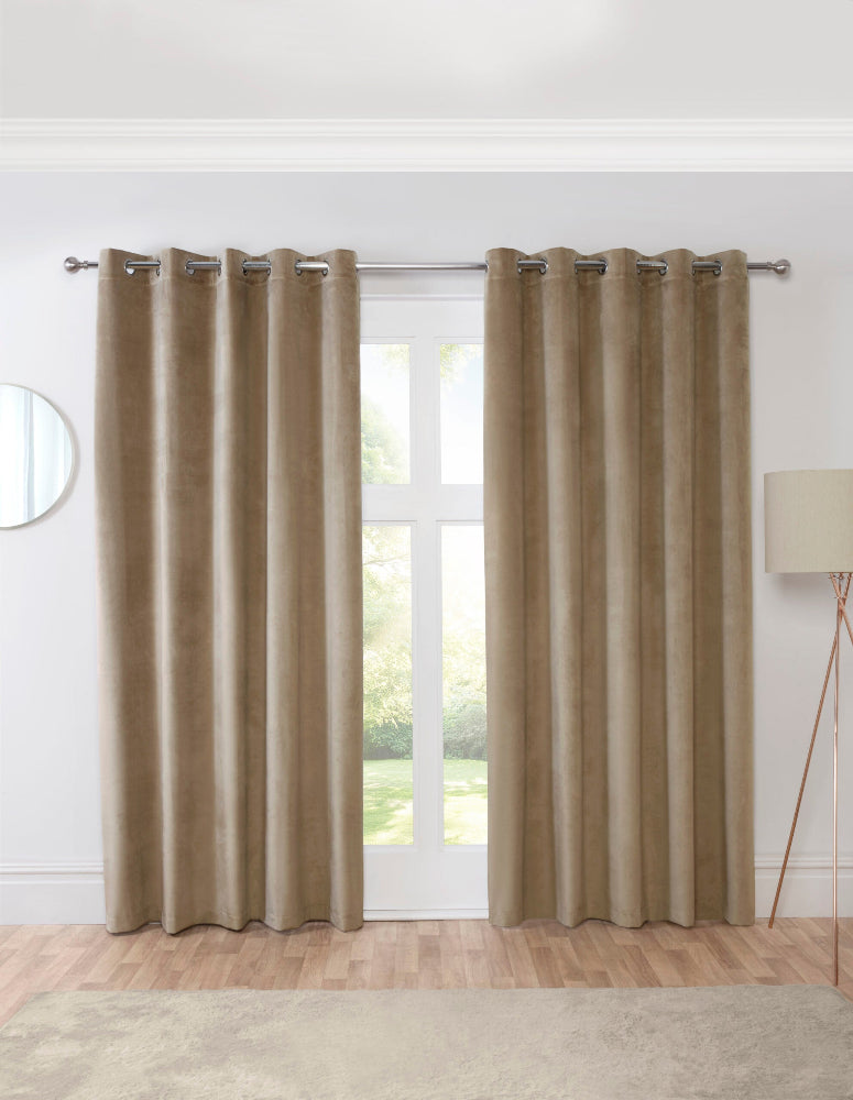 Casa Blackout Eyelet Curtains available in three colours