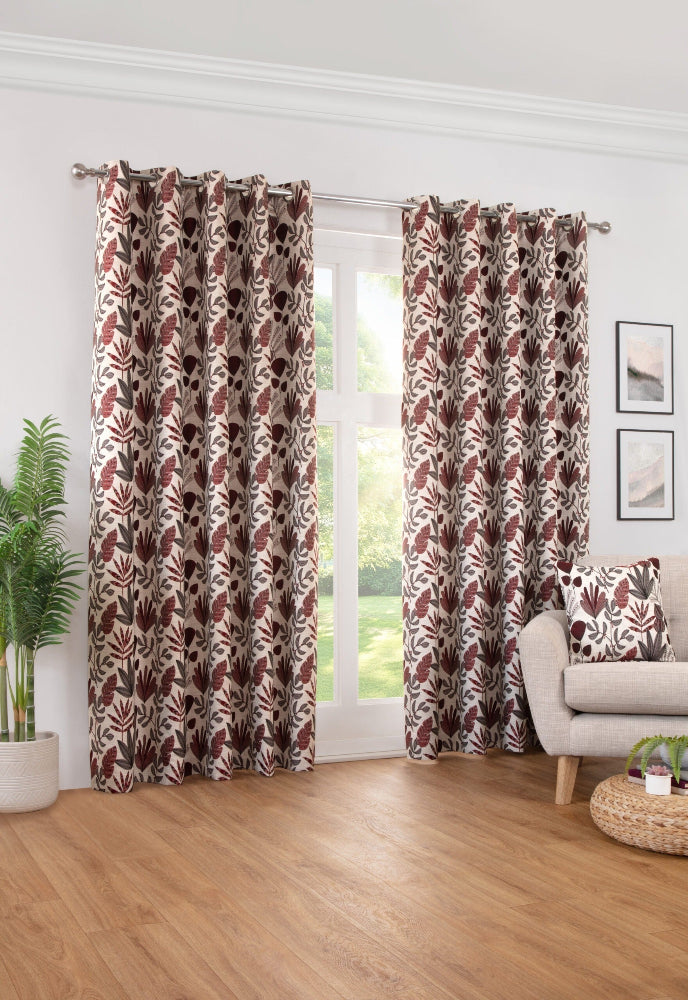 Rutland Fully Lined Eyelet Curtain available in 2 Colours