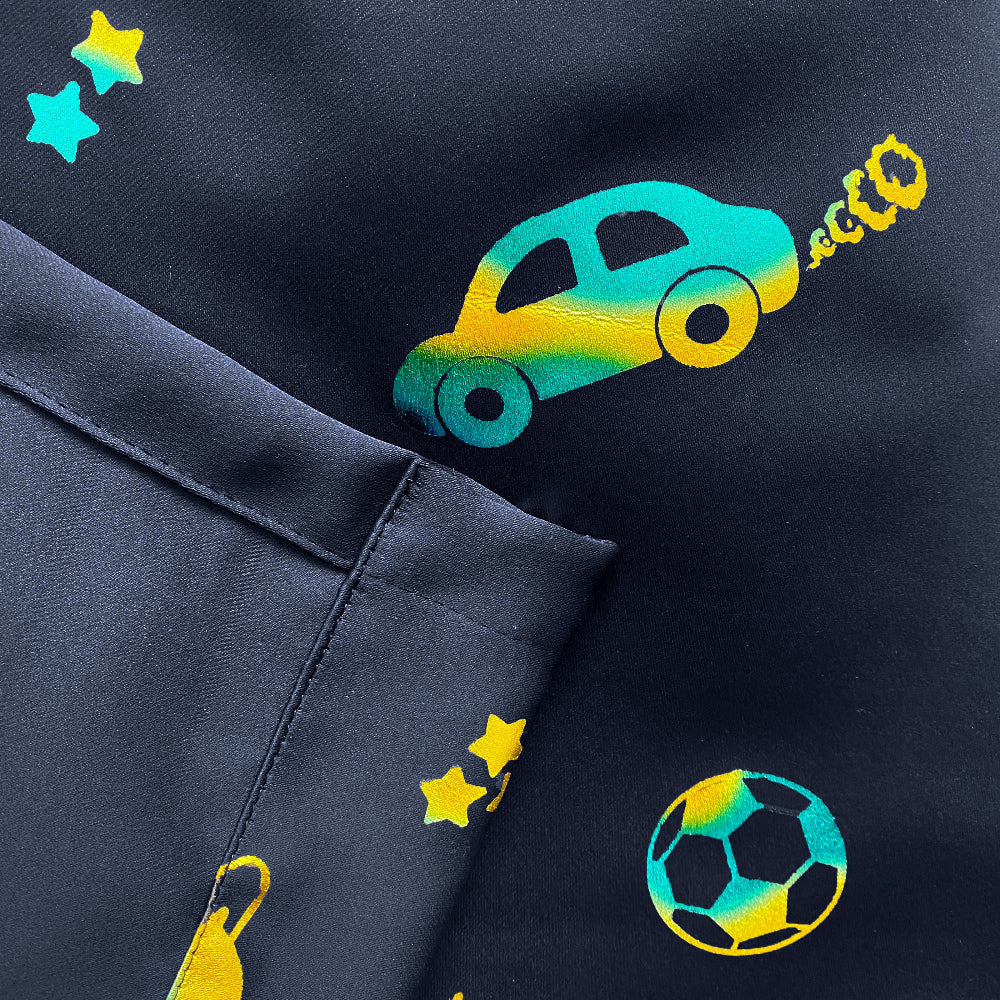 Infinity Metallic Printed Kids Eyelet Curtains