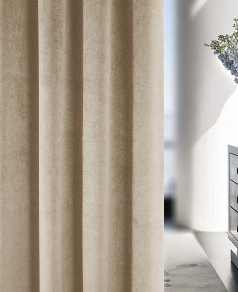 Oxford 100% Blackout thermal Pencil Pleat Curtains Cream