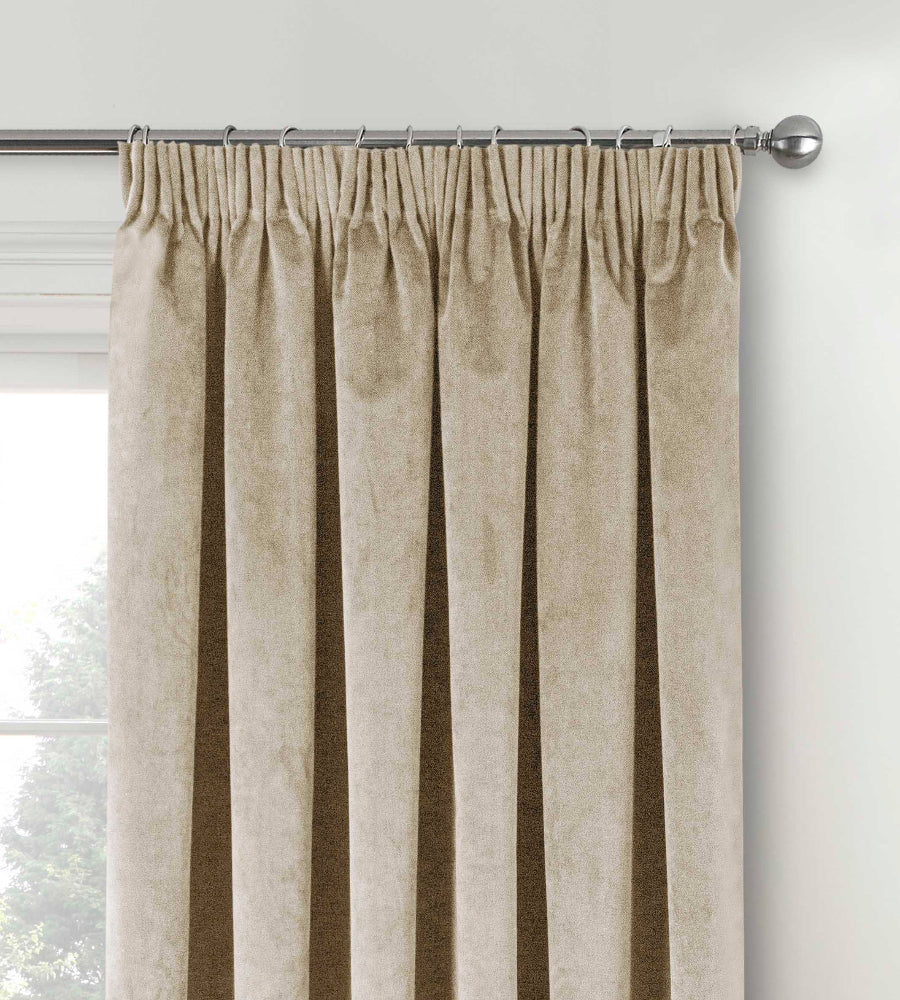 Oxford 100% Blackout thermal Pencil Pleat Curtains Cream