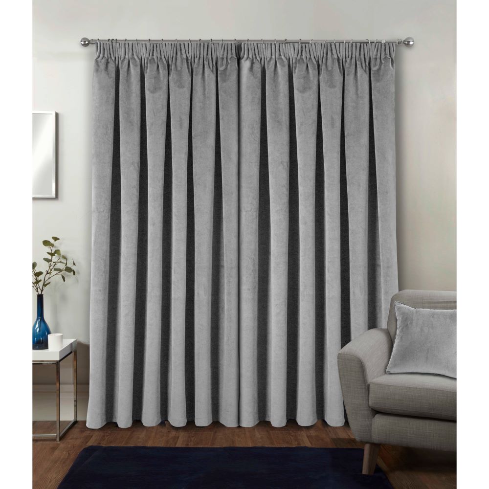 Oxford 100% Blackout thermal Pencil Pleat Curtains Cream