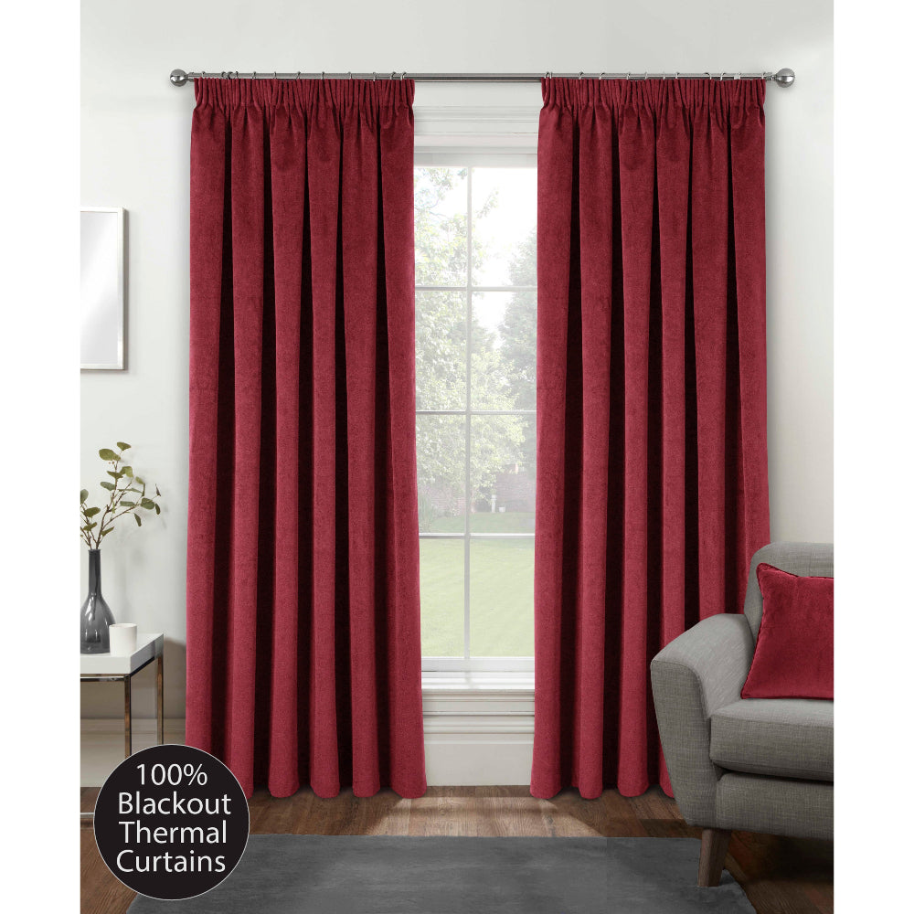 Oxford 100% Blackout thermal Pencil Pleat Curtains Cream