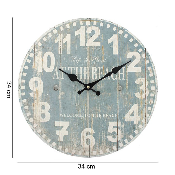 Rustic Blue Beach Clock WAS £14.99 NOW ONLY
