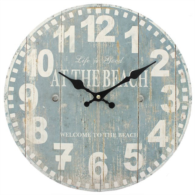 Rustic Blue Beach Clock WAS £14.99 NOW ONLY