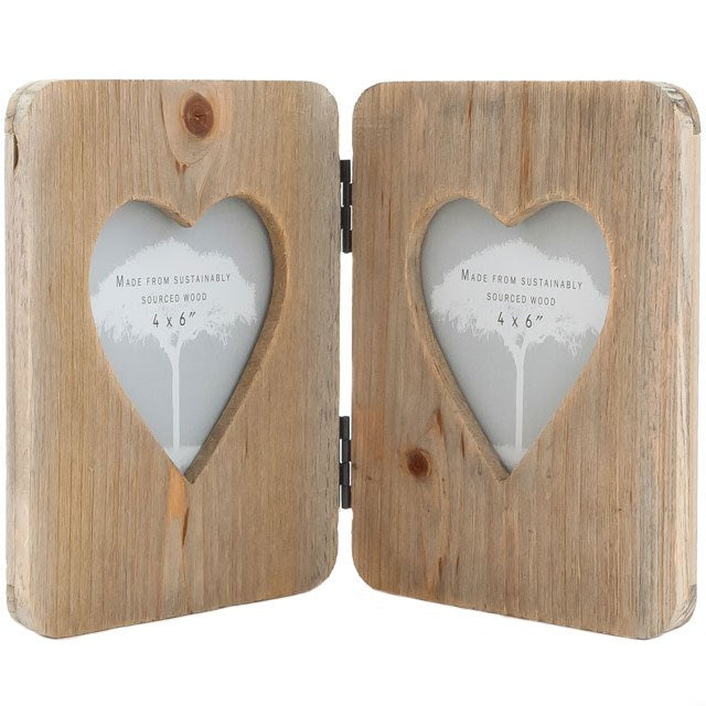 Driftwood Double Heart Photo Frame WAS £14.99 NOW ONLY